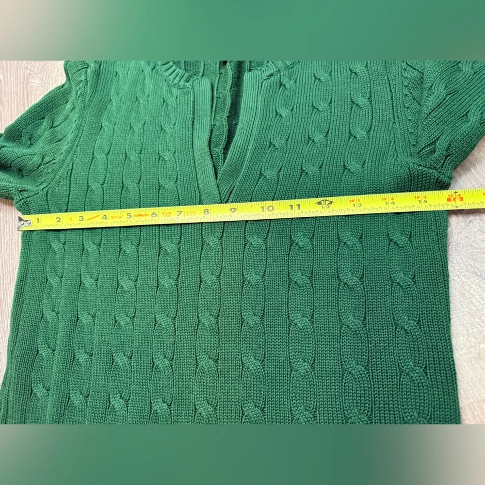Lauren Ralph Lauren V-Neck Sweater Dark Green Small - Picture 4 of 7